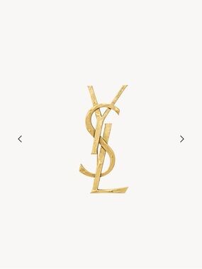 Saint Laurent YSL Gold Monogram Brooch